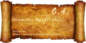 Oszaczki Aglája névjegykártya